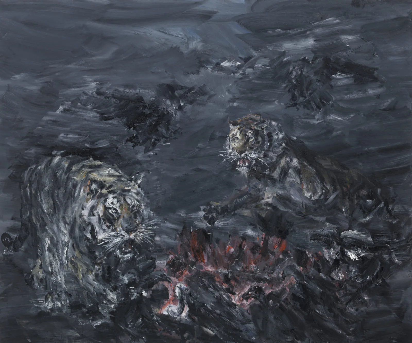 Yan Pei-Ming, Tigres et Vautours, 2015, Heidi Horten Collection, © Bildrecht, Wien, 2026